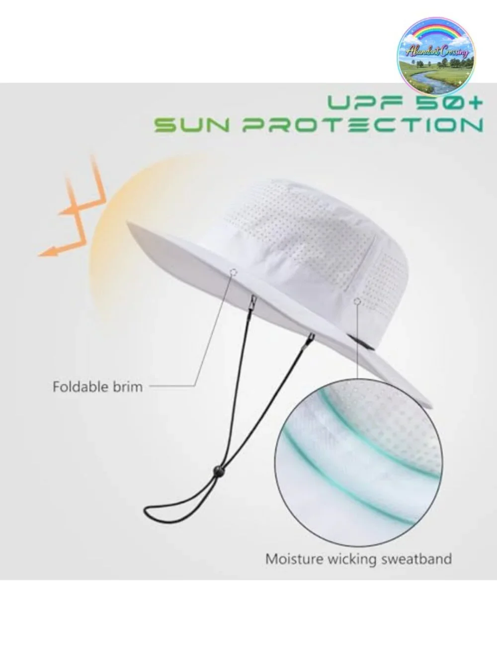 UPF 50+ Bucket Sun Hat with Laser Perforated Mesh Cooling Adjustable